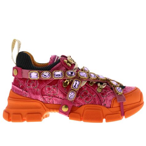 gucci rhinestones chunk sneakers|Gucci crystal studded sneakers.